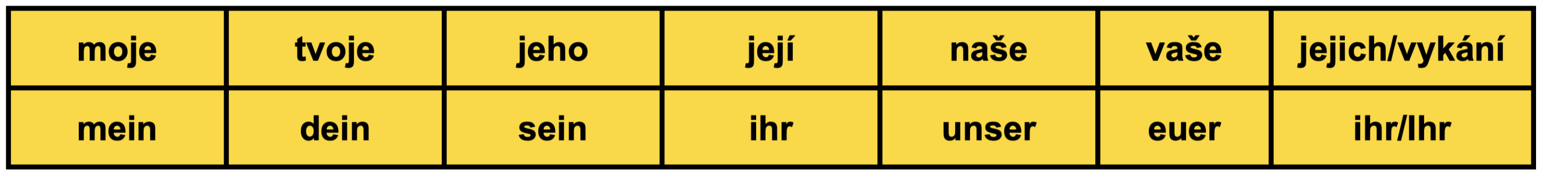 přivlastňovací zájmena